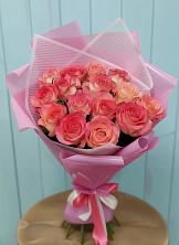Букет 15 Розовых роз Равель в Гудермесе